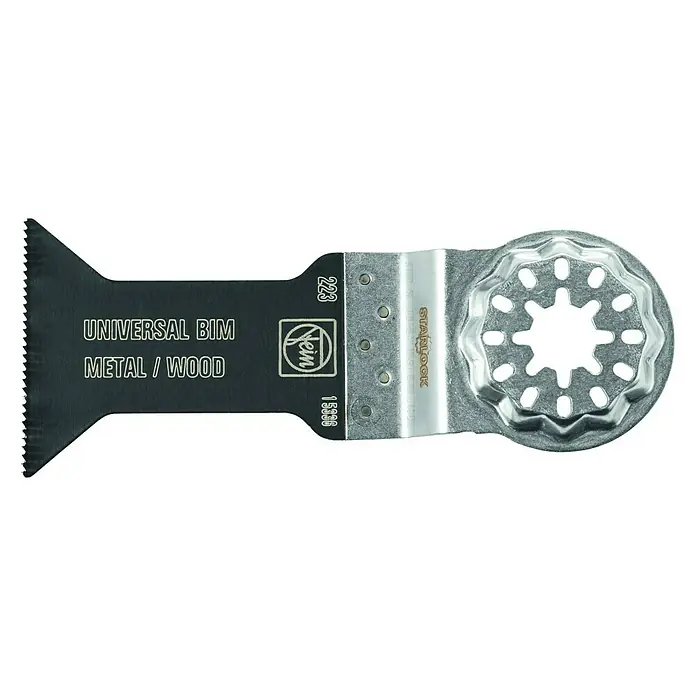 Fein Starlock Bi-Metall-Sägeblatt E-Cut Universal - L x B: 55 x 44 mm, 5 Stk. - Fein Universal BIM Sägeblatt für Metall und Holz, ideal für vielseitige Anwendungen.