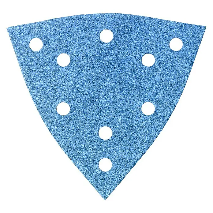 Fein Schleifblätter - Körnung: 40, 12 Stk., Gelocht - Dreieckiges Schleifpapier mit Löchern, ideal zum Schleifen von Ecken und Kanten. Perfekt für präzise Schleifarbeiten und gleichmäßige Oberflächen.