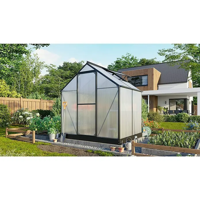 Vitavia Gewächshaus Eos 3100 - 6 mm - Geräumiges Gewächshaus im Garten, ideal für den Anbau von Pflanzen. Das Gewächshaus bietet optimalen Schutz und verlängert die Gartensaison.