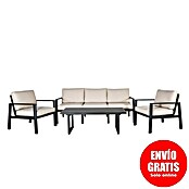 Kactus republic Conjunto de muebles Onix (4 pzs., Aluminio/Ratán sintético, Gris) | BAUHAUS