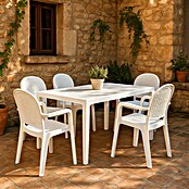 Mesa de jardín Lasarte (L x An x Al: 150 x 90 x 72 cm, Tecnopolímero/Fibra de vidrio, Blanco) | BAUHAUS