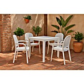 Mesa de jardín Lasarte (L x An x Al: 80 x 80 x 72 cm, Tecnopolímero/Fibra de vidrio, Blanco) | BAUHAUS