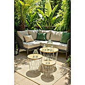 Mesa auxiliar de jardín Luke (Ø x Al: 34 x 35 cm, Tablero de fibra de madera de densidad media (MDF), Blanco, Marrón claro) | BAUHAUS