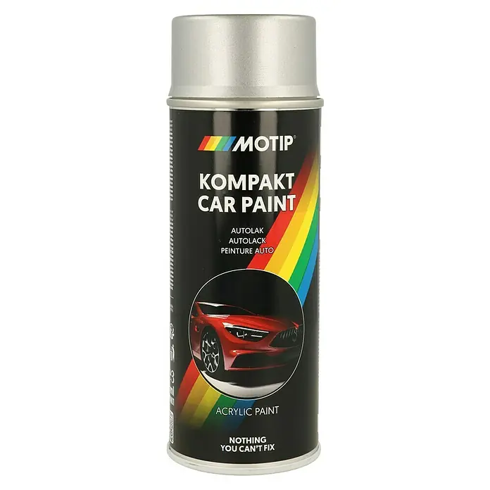Motip Sprühlack Kompakt - 55280 Silber Metallic, 400 ml - Dose Motip Kompakt Autolack in Silber, ideal für schnelle Reparaturen und Lackausbesserungen am Auto. Einfache Anwendung, hochwertige Acrylfarbe.