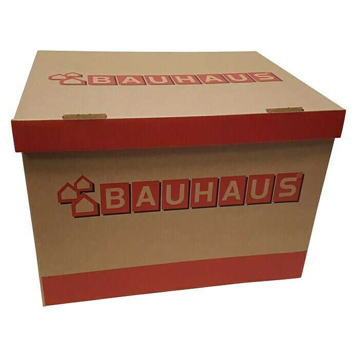 BAUHAUS Ordner-Archiv-Box Set2 Stk., L x B x H: 397 x 320 x 288 mm, Wellkarton Front View