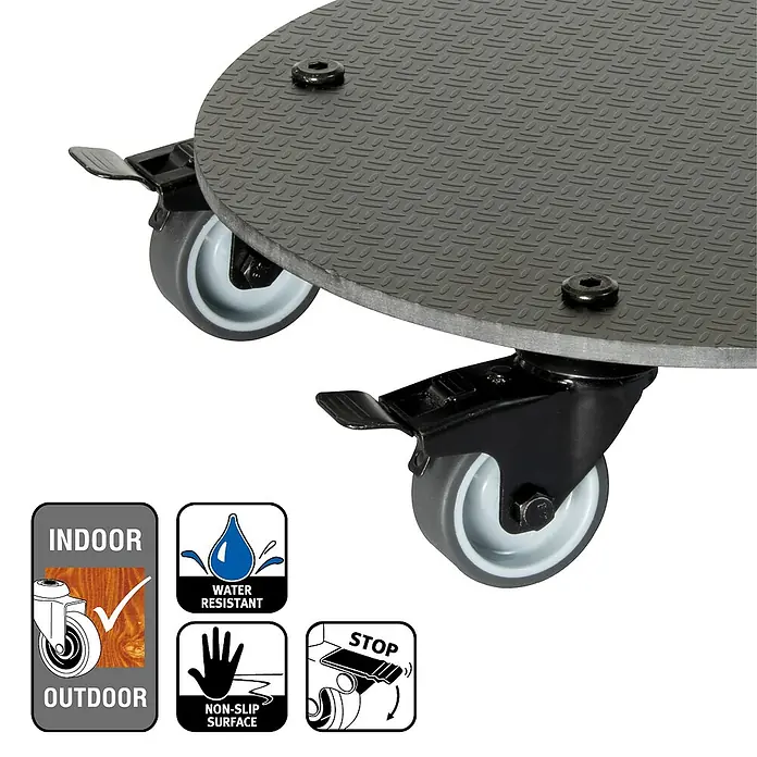 Wagner System Pflanzenroller HPL Black GH0629 - Schwarz, Max. Belastung: 100 kg - Robuster Rollwagen mit rutschfester Oberfläche, geeignet für den Innen- und Außenbereich, wasserabweisend und mit Feststellbremse.