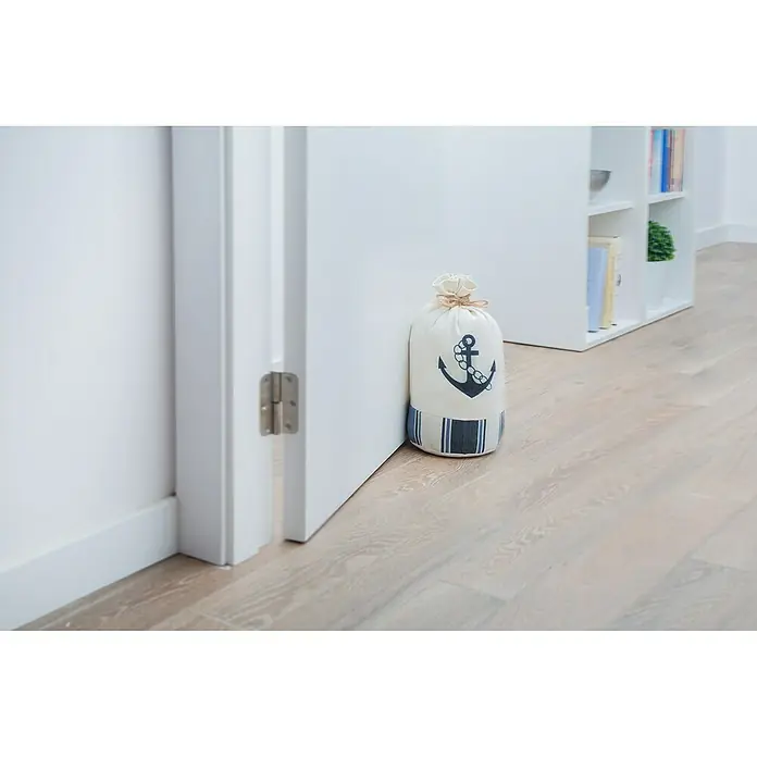 Rei Tope de puerta Ancla - Textil - Tope de puerta náutico: Un tope de puerta de rayas con un diseño de ancla mantiene la puerta abierta con estilo, añadiendo un toque náutico a la habitación.