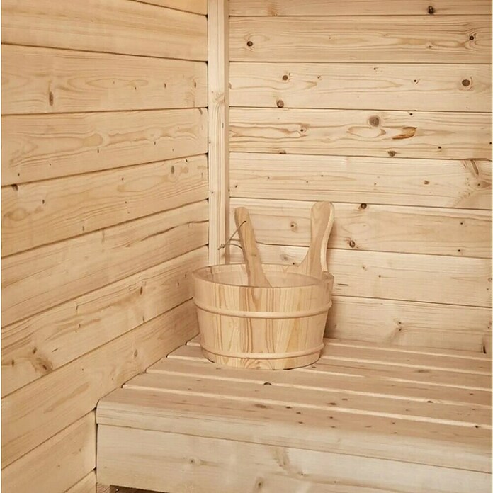 Sanotechnik Finska savna Helsinki  (Električna peč, Do x Š x V: 165 x 175 x 219 cm) | 4146 - Element-Saunen | DCGA - Fertigsauna | DCG - Sauna Wellness | DC - Sanitärinstallation | D - Sanitär | BAUHAUS
