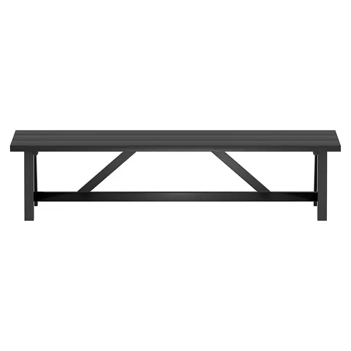 Sunfun Melina Gartenbank - B x T x H: 190 x 42,4 x 45,7 cm, Akazie, Black Washed - Schwarze Werkbank mit robustem Design und stabiler Konstruktion für den Einsatz in Werkstätten oder Garagen. Ideal für Handwerker.