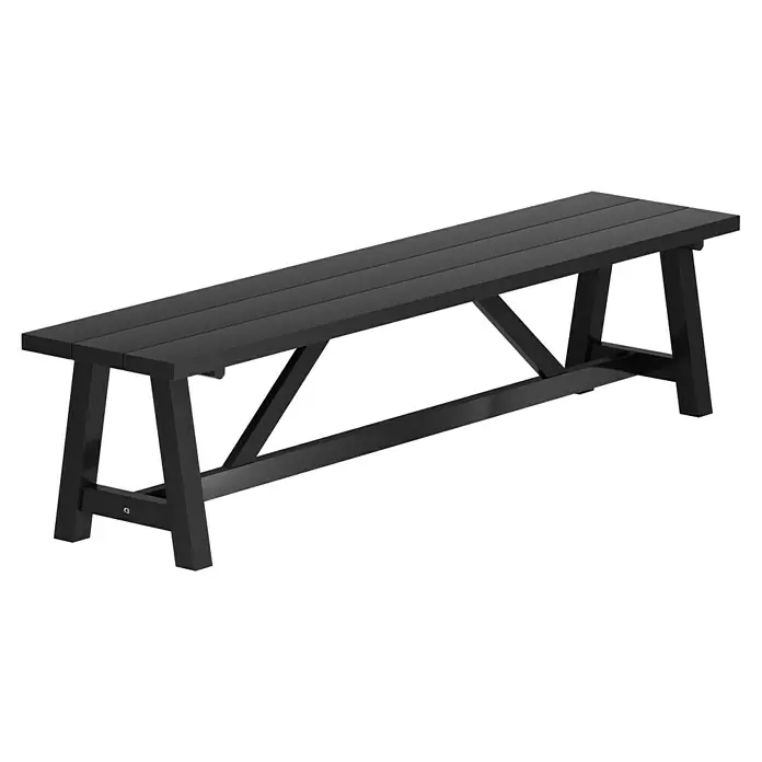 Sunfun Melina Gartenbank - B x T x H: 190 x 42,4 x 45,7 cm, Akazie, Black Washed - Schwarze Gartenbank mit minimalistischem Design, ideal für den Außenbereich. Die Bank bietet robuste Sitzgelegenheit und stilvolle Akzente.