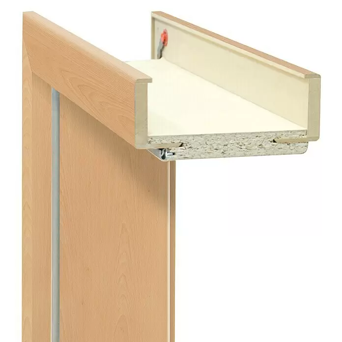 Classen PL Türzarge - 860 x 1.985 mm, Wandstärke: 220 mm, DIN Anschlag: Rechts, Buche - Schubladenkomponente in heller Holzoptik mit cremefarbener Innenseite und Laufmechanismus.