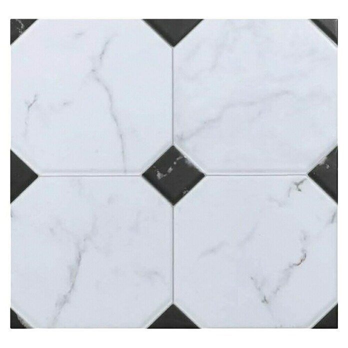 Porculanska pločica  (580 x 580 mm, Bijelo - crna, Mat) | BAUHAUS