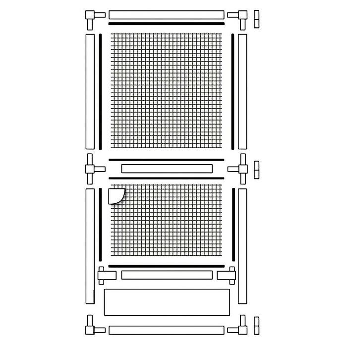 Schellenberg Insect System Mreža za zaščito pred žuželkami  (Š x V: 100 x 210 mm, Magnetno zapiralo, Bela) | 1195 - Fliegengitter | AAEF - Fliegenschutz | AAE - Beschläge | AA - Eisenwaren | A - Eisenwaren | BAUHAUS