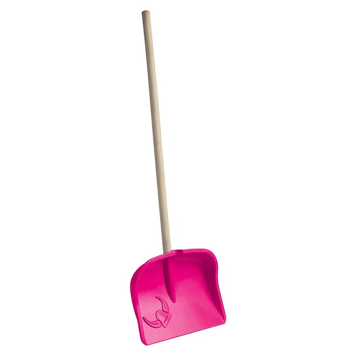 Kinder-Schneeschieber Viking Monster Pink - Pink, Maße Blatt: 280 x 250 mm, Länge Stiel: 75 cm - Pinke Schneeschaufel mit Holzgriff, ideal zum Schneeräumen im Winter. Leicht und robust für den einfachen Gebrauch im Garten oder Hof.