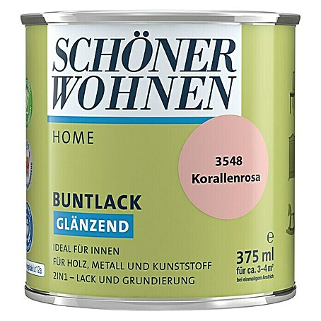 SCHÖNER WOHNEN-Farbe Home Buntlack (Korallenrosa, 375 ml, Glänzend)