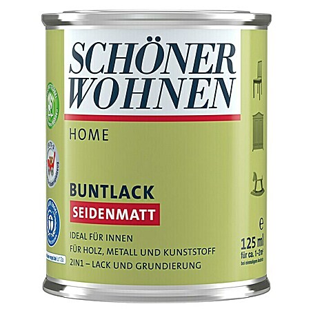 SCHÖNER WOHNEN-Farbe Home Buntlack (Salbeigrün, 125 ml, Seidenmatt)