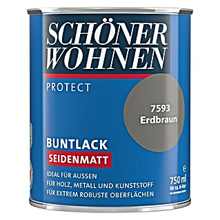 SCHÖNER WOHNEN-Farbe Protect Buntlack Protect (Erdbraun, 750 ml, Seidenmatt)