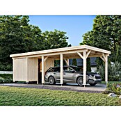 Palmako Carport con trastero Karl (Medidas ext. (An x Pr): 315 x 732 cm, Carport individual, Natural) | BAUHAUS