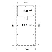 Palmako Carport con trastero Karl (Medidas ext. (An x Pr): 315 x 732 cm, Carport individual, Natural) | BAUHAUS