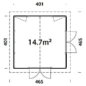 Palmako Caseta de jardín Isabella (Medidas ext. (An x Pr): 465 x 465 cm, Madera sin tratar, Natural) | BAUHAUS