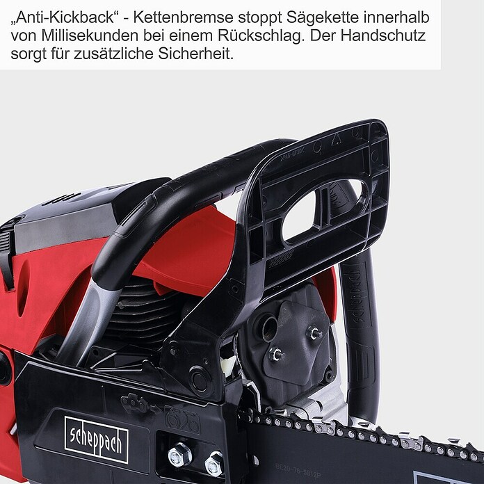 Scheppach Benzin-Kettensäge PCS53 (2 kW, 53 cm³, Schwertlänge: 51 cm, Max. Aststärke: 47 cm) | BAUHAUS