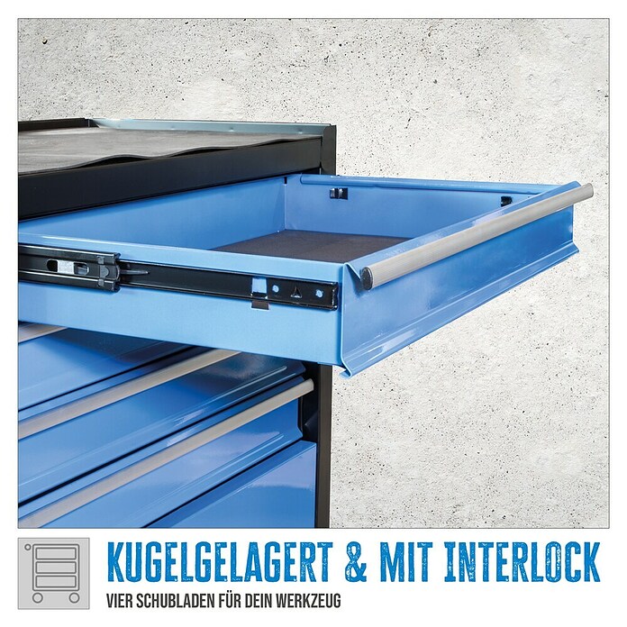 Güde Werkstattwagen GW4.1 (Anzahl Schubladen: 4 Stk., L x B x H: 335 x 680 x 760 mm, Stahl) | BAUHAUS