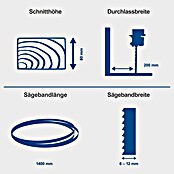 Scheppach Bandsäge HBS25 (350 W, Durchlasshöhe: 80 mm, Durchlassbreite: 200 mm) | BAUHAUS