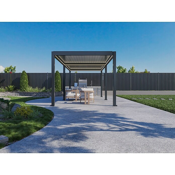 Pergola Bellano S25  (Do x Š: 303 x 585 cm, Antracit) | 8298 - Gartenzelte/Pavillons | ICFA - Sonnenschutz | ICF - Sonnenschutz | IC - Freizeit im Garten | I - Stadtgarten | BAUHAUS