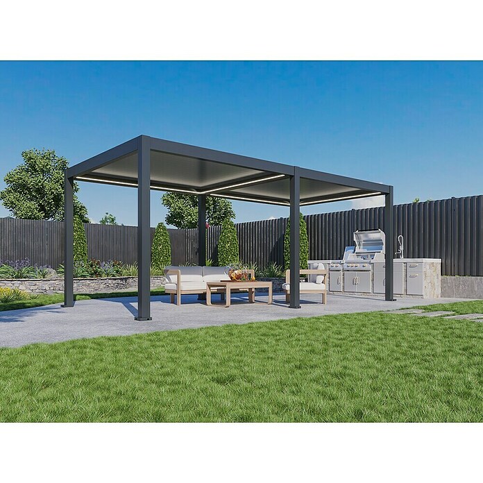 Pergola Bellano S25  (Do x Š: 303 x 585 cm, Antracit) | 8298 - Gartenzelte/Pavillons | ICFA - Sonnenschutz | ICF - Sonnenschutz | IC - Freizeit im Garten | I - Stadtgarten | BAUHAUS