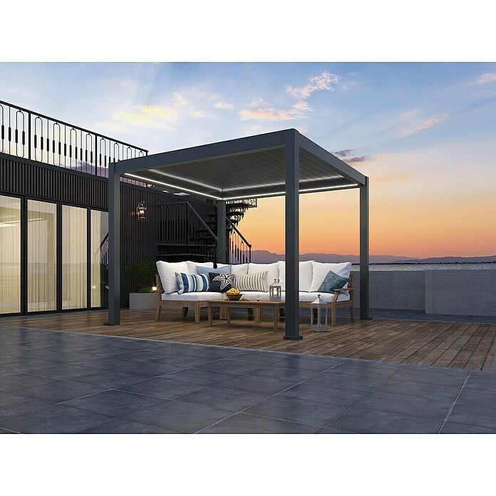 Pergola Bellano S25  (Do x Š: 303 x 303 cm, Antracit) | 8298 - Gartenzelte/Pavillons | ICFA - Sonnenschutz | ICF - Sonnenschutz | IC - Freizeit im Garten | I - Stadtgarten | BAUHAUS