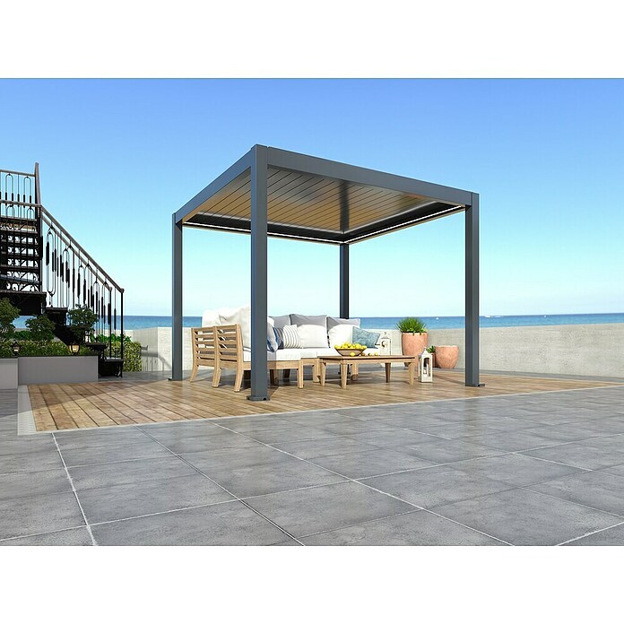 Pergola Bellano S25  (Do x Š: 303 x 303 cm, Antracit) | 8298 - Gartenzelte/Pavillons | ICFA - Sonnenschutz | ICF - Sonnenschutz | IC - Freizeit im Garten | I - Stadtgarten | BAUHAUS