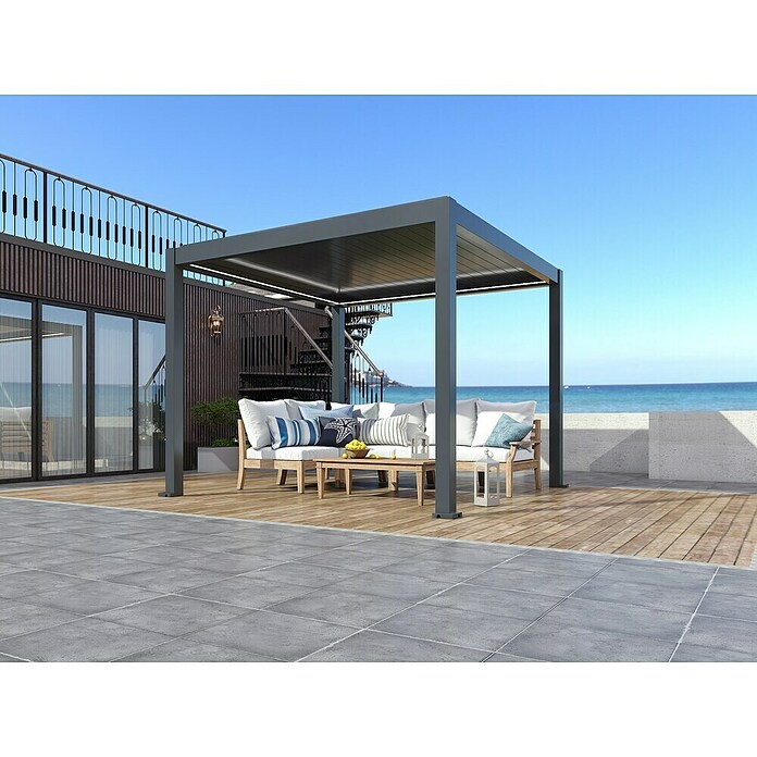 Pergola Bellano S25  (Do x Š: 303 x 303 cm, Antracit) | 8298 - Gartenzelte/Pavillons | ICFA - Sonnenschutz | ICF - Sonnenschutz | IC - Freizeit im Garten | I - Stadtgarten | BAUHAUS