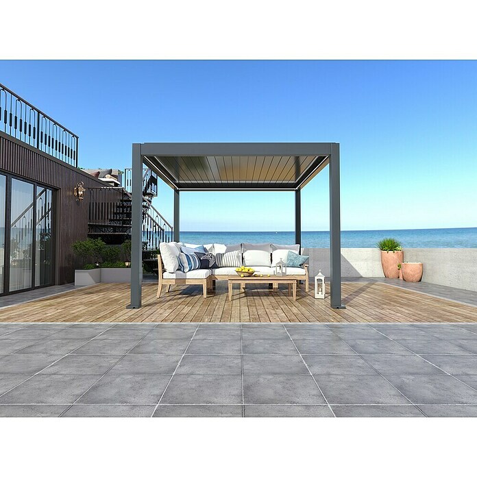 Pergola Bellano S25  (Do x Š: 303 x 303 cm, Antracit) | 8298 - Gartenzelte/Pavillons | ICFA - Sonnenschutz | ICF - Sonnenschutz | IC - Freizeit im Garten | I - Stadtgarten | BAUHAUS