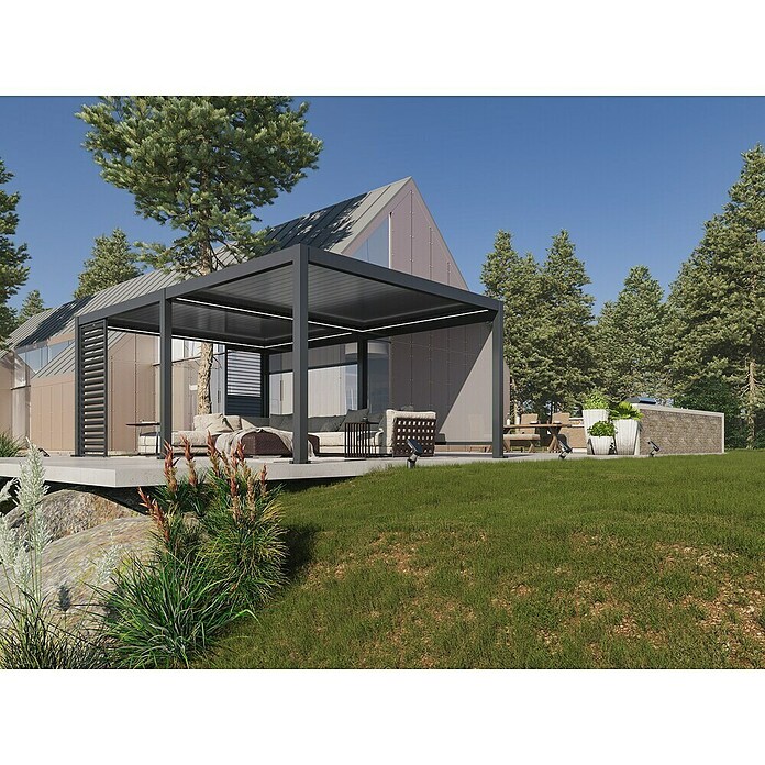 Pergola Bellano S25  (Do x Š: 403,5 x 585,5 cm, Antracit) | 8298 - Gartenzelte/Pavillons | ICFA - Sonnenschutz | ICF - Sonnenschutz | IC - Freizeit im Garten | I - Stadtgarten | BAUHAUS