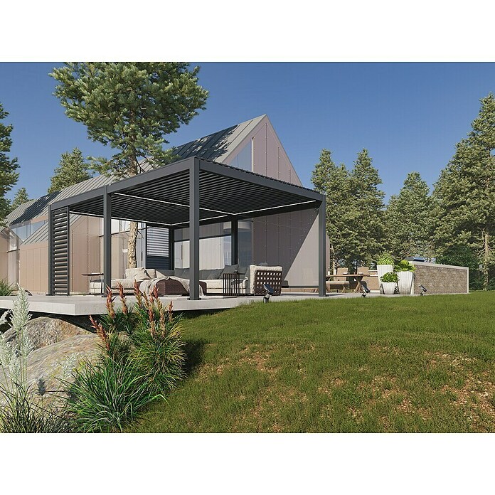 Paviljon Bellano S25  (D x Š: 403,5 x 585,5 cm, Tamno siva) | BAUHAUS