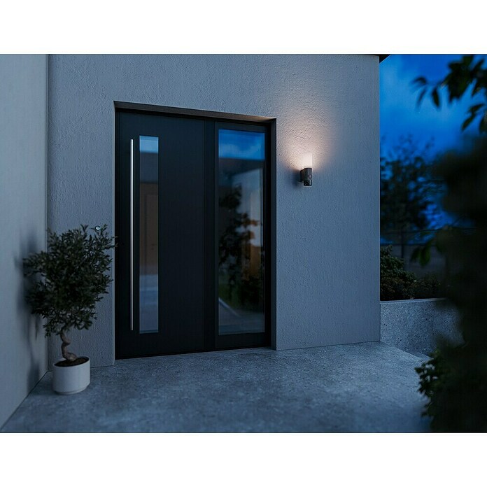 Steinel LED senzorska zunanja stenska svetilka L 625 CAM  (14 W, Do x Š x V: 13,1 x 7,8 x 30,5 cm, Antracit/Bela, Toplo bela) | 3079 - Wandleuchte outdoor mit Bewegungsmelder | CAJA - Outdoorleuchten Hochvolt | CAJ - Outdoorleuchten | CA - Beleuchtung | C - Elektro | BAUHAUS