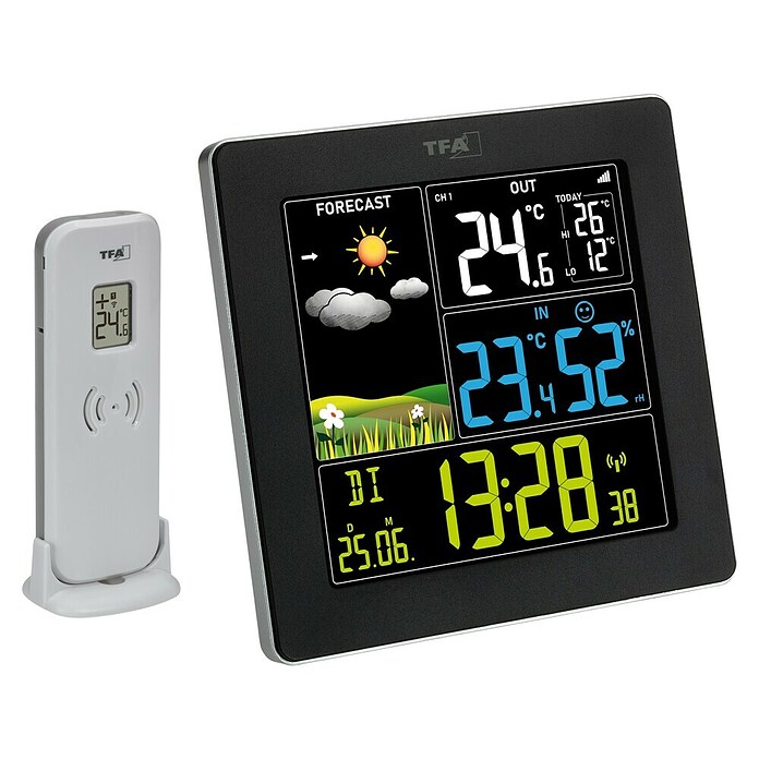 TFA Dostmann Wetterstation Sun 2 (Batteriebetrieben, Schwarz, 11,3 x 2,4 x 11,3 cm) | BAUHAUS