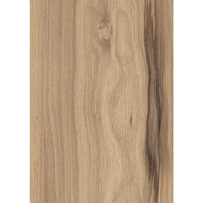 LOGOCLIC Family Laminat Buche Varese - Buche Varese, Landhausdiele, 1.288 x 195 x 7 mm - Nahaufnahme einer Holzoberfläche mit deutlicher Maserung und Farbvariationen, ideal für Möbel- oder Innendesign-Visualisierungen.