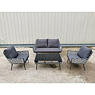 Gartenmöbel-Set Sunfun Weave (4 -tlg., Grau/Anthrazit, Aluminium)