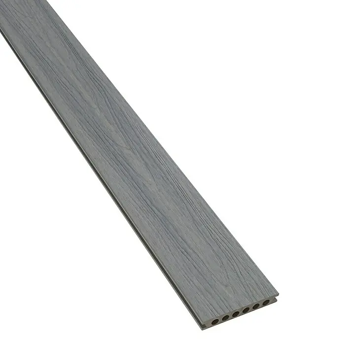 b!design WPC-Terrassendiele Mirage Grey - 300 x 13,8 x 2,25 cm, Grau - Graue Terrassendiele aus Verbundmaterial mit Holzmaserung und Hohlkammern für eine einfache Installation und verbesserte Haltbarkeit.