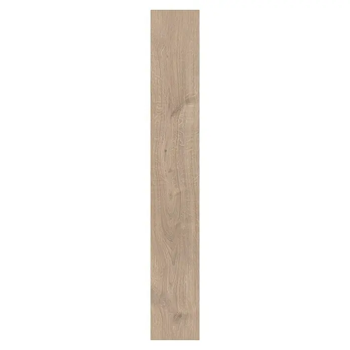 LOGOCLIC Vinto Laminat - Eiche Venetia, Landhausdiele, 1.288 x 195 x 8 mm - Nahaufnahme einer Holzdiele mit natürlicher Maserung. Perfekt für rustikale Inneneinrichtungen mit warmem, einladendem Ambiente.