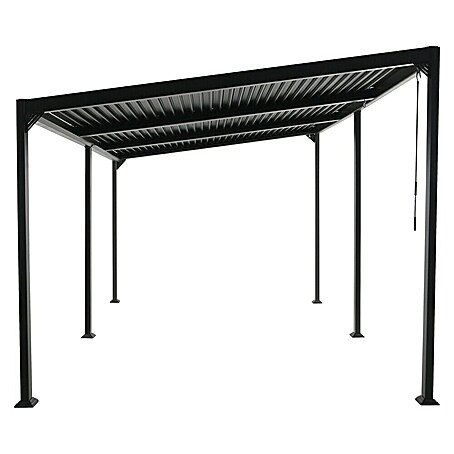 Sunfun Anstellpavillon Palma XXL (B x T: 600 x 300 cm, Anthrazit, Aluminium)