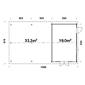 Palmako Caseta de jardín Irene (Medidas ext. (An x Pr): 1.006 x 619 cm, Madera sin tratar, Natural) | BAUHAUS