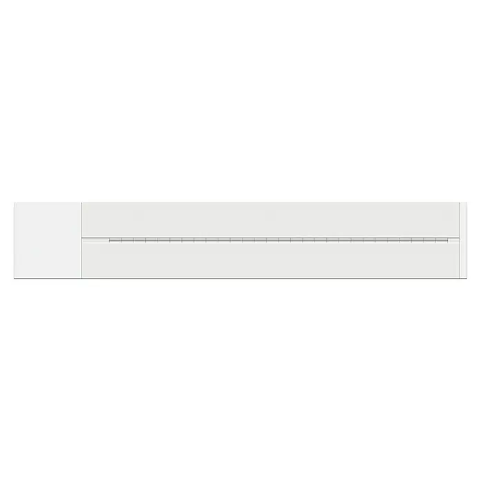 Schwaiger Steckdosenleiste Modulare Stromschiene - 50 cm, Weiß, IP20, Ohne Schalter - Ansicht eines weissen horizontalen Rollladens mit einem schlanken Design, ideal zur Lichtsteuerung und Privatsphäre.