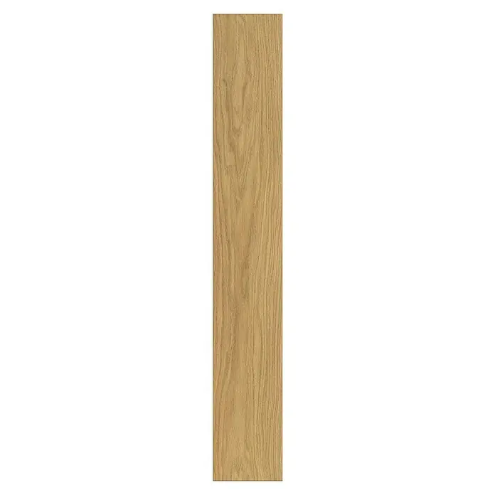LOGOCLIC Vinto Laminatmuster Summer - 300 x 195 x 8 mm, Landhausdiele - Nahaufnahme von einem Parkettbrett mit einer deutlich sichtbaren Holzmaserung und einer hellbraunen Farbgebung.