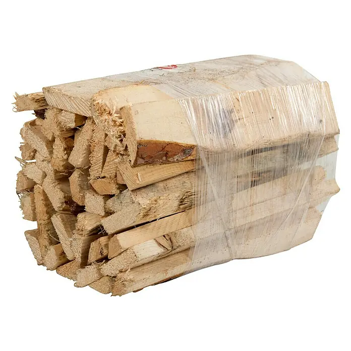 Legua Leña para encender - Pino, 18 l, 1 ud. - Un paquete de leña, envuelto en plástico transparente, listo para noches acogedoras junto al fuego. Leña para chimenea u horno.
