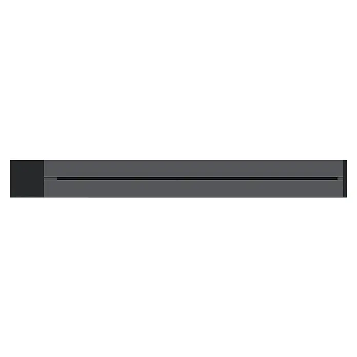 Schwaiger Steckdosenleiste Modulare Stromschiene - 75 cm, Schwarz, IP20, Ohne Schalter - Eine moderne, graue Schublade mit einer dünnen, horizontalen Griffleiste in der Mitte. Minimalistisches Design für zeitgemäße Einrichtung.