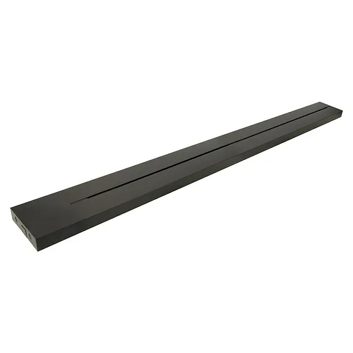 Schwaiger Steckdosenleiste Modulare Stromschiene - 75 cm, Schwarz, IP20, Ohne Schalter - Elegante schwarze Stahl-Feuerstelle für den Innenbereich mit einem mittigen Schlitz für eine moderne Optik. Ein stilvolles Deko-Element.
