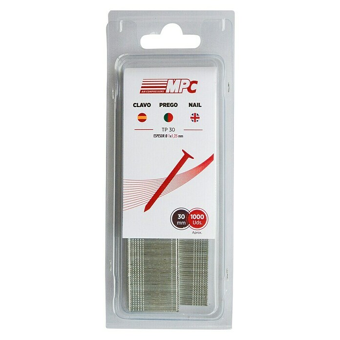 Clavo para clavadora Brad (Largo: 30 mm, 1.000 uds.)