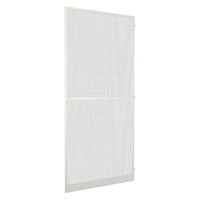 Mosquitera abatible - An x Al: 125 x 220 cm, Montaje de la mosquitera: Inserción, Color bastidor: Blanco - Primer plano de una puerta mosquitera blanca, ideal para mantener los insectos fuera y garantizar la ventilación en los espacios habitables.